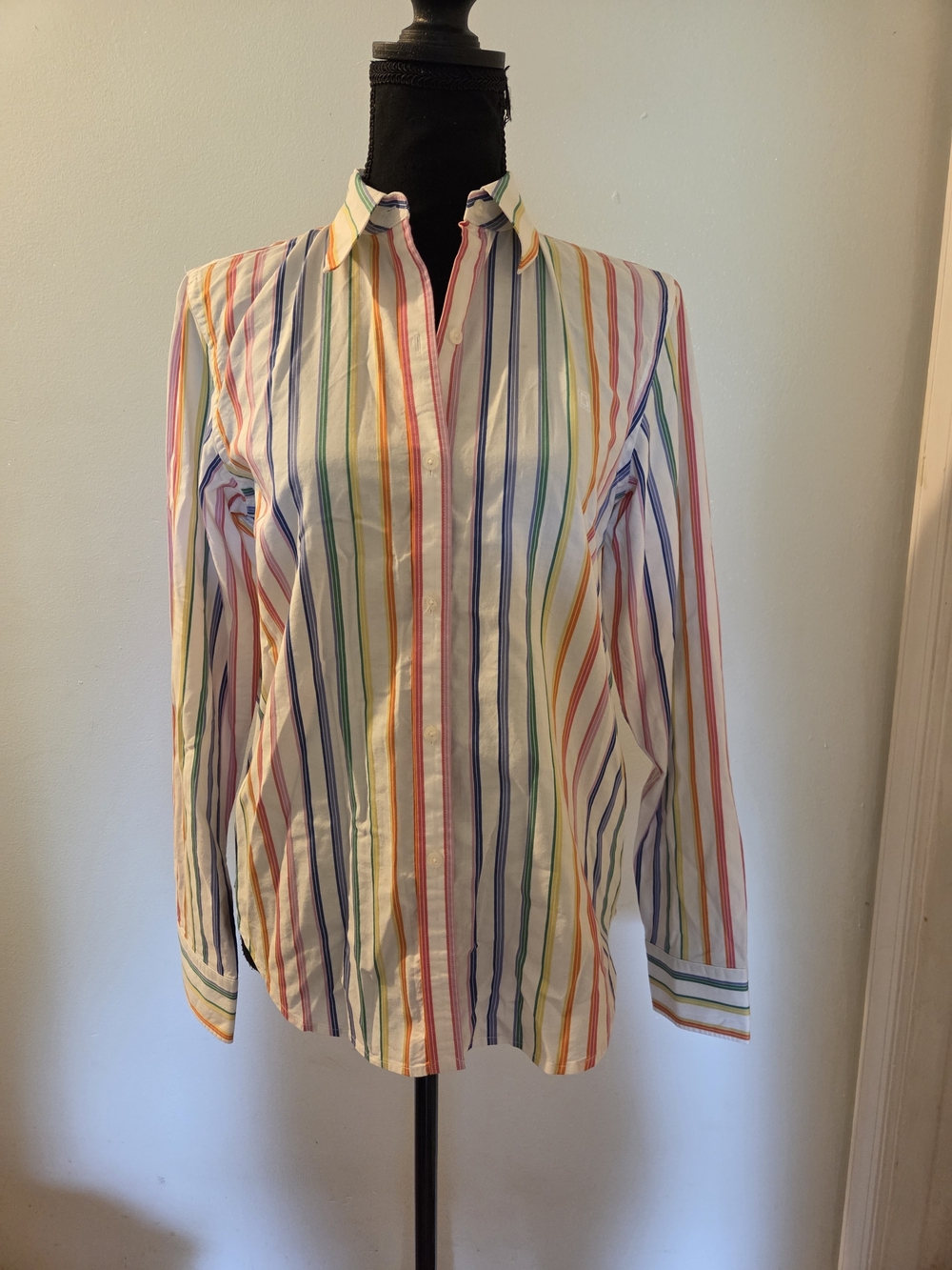 Chaps Multicolor Vertical Stripe Button-Down Shirt